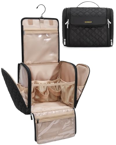 BAGSMART X-Large Black Hanging Travel Toiletry Bag Water-Resistant Organizer