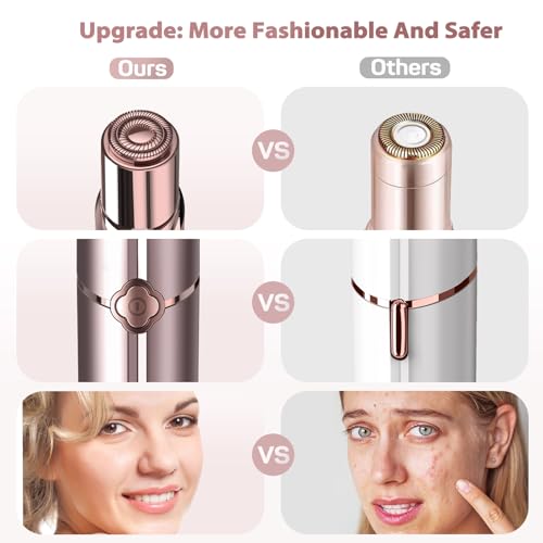 Hair Removal Device, Facial Hair Removal for Women- Gurelax Womens Hair Remover Painless Face Hair Removal/Shavers for Chin Upper Lip Peach Fuzz-Included 4 x Replacement Heads