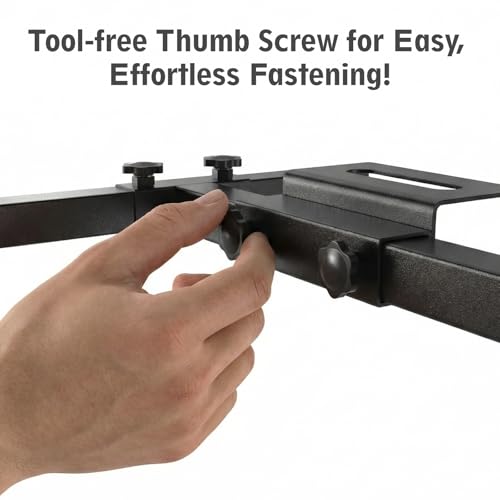 Black Universal Adjustable Metal Bed Headboard Brackets - Heavy Duty Steel