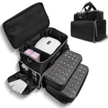Nail Polish Organizer Case - Structured Spill-Proof Travel Bag with Reinforced Stitching, Strong Zippers, Removable Dividers - Extra Large Manicurist Storage Box in Luxury Gift-Ready Packaging - Black