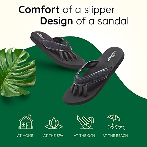Pedi Couture Pedicure Sandals with Built In Toe Separators for Women - Comfortable Spa Style Flip Flops for Home, Salon, Yoga & Gym Use