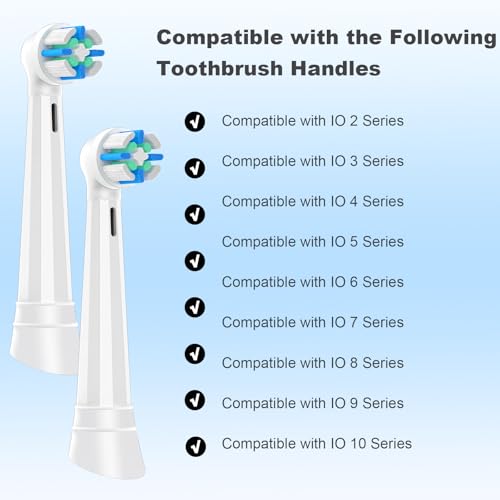 JSMIOROSE White 6-Pack Replacement Brush Heads for Oral B IO Electric Toothbrushes