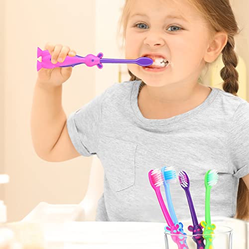 Gerrii 400 Pcs Kids Soft Kangaroo Shape Toothbrushes with Covers - Bulk Pack