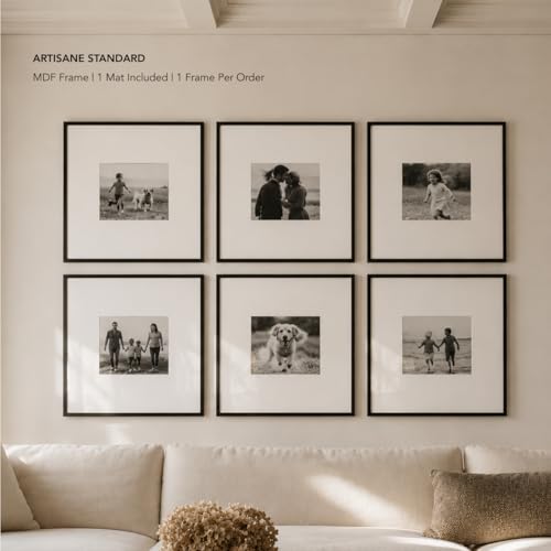 Artisane Home Goods 25x25 Picture Frame Matched to 8x10 - Black - Standard Variation