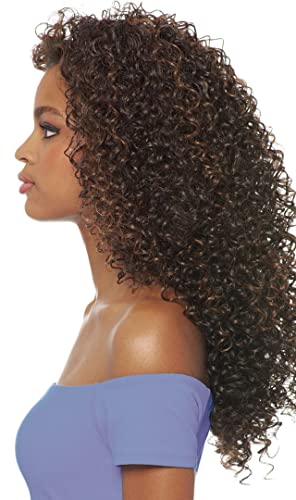 Outre Dominican Curly Synthetic Half Wig - Batik Quick Weave Hair (2 Dark Brown)