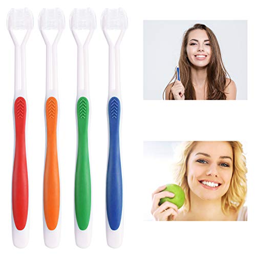 Kids 3-Sided Travel Toothbrush Set with Replaceable Bristles - 16 Colors