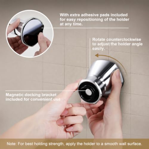 Lava Odoro Handheld Shower Head with Magnetic Dock Chrome - 9 Modes & 72-Inch Hose