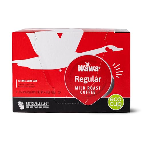 Wawa Mild Roast Coffee Pods - Unflavored, 6 Boxes (72 Pods) - Responsibly Sourced Single Serve Coffee