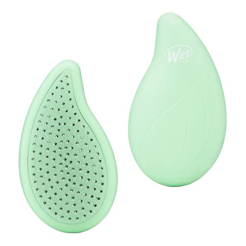 Wet Brush Go Green Palm Detangling Hair Brush Infused with Tea Tree Oil - Pain-Free Ultra-Soft Detangler Bristles Glide Through Tangles with Ease - Protects Against Split Ends For Wet & Dry Hair