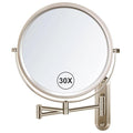 VORREMIRR Wall Mounted Makeup Mirror with 360° Swivel & Extendable Arm, 1X/30X Magnification, Chrome Finish