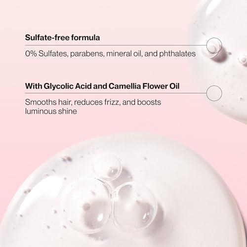 Suave Hydra Gloss Sulfate Free Shampoo with Glycolic Acid & Camellia Flower Oil for Hydrated, Smooth, Glossy Shine, 4 Count, 28 FL OZ