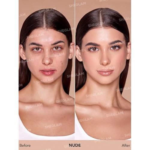 SHEGLAM Skinfinite Flawless Dewy Hydrating Foundation Full Coverage Liquid Foundation - Nude