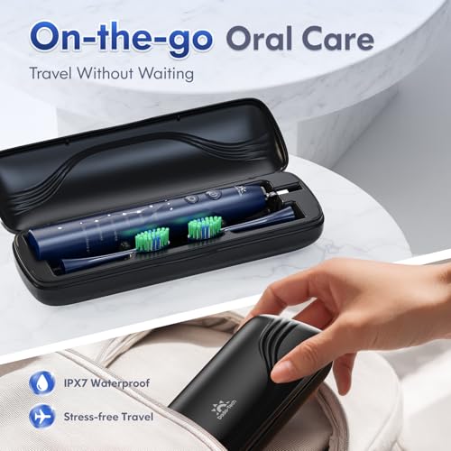 Blue Sonic Electric Toothbrush for Adults & Kids Rechargeable Ultrasonic Oral Care