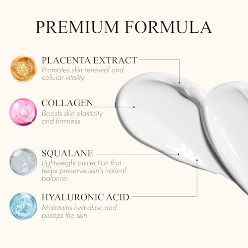 White Label Placenta Rich Gold Gel Cream 60g Hydrating Moisturizer for Face & Sensitive Areas