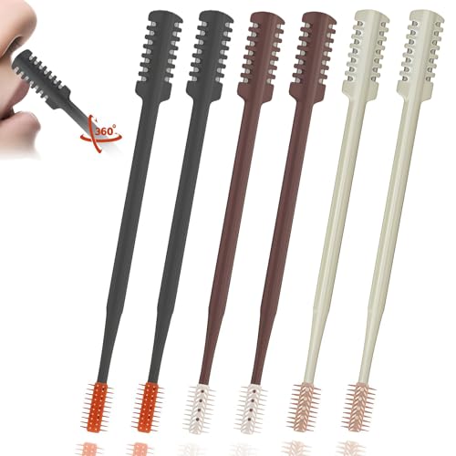 2026 Upgraded 2-in-1 Nasal Hair Cutter, 360¡Æ Rotating Double-Sided Blade, Washable Portable Grooming Tool for Men & Women, Travel Essential, 6-Pack (Multi-Color)