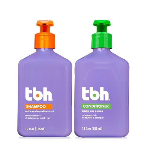 Kids & Teen Shampoo and Conditioner Set - 12 Fl Oz, Sulfate & Paraben Free, Hydrating Hair Care for All Hair Types - Pack of 2