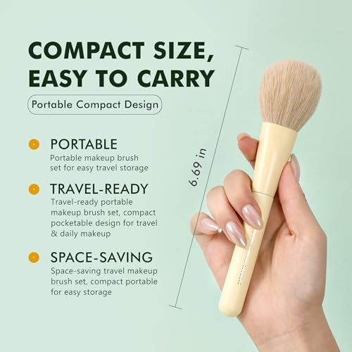 Travel Makeup Brush Set - 12 Vegan Face & Eye Brushes with Storage