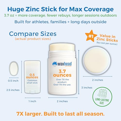 Waxhead Zinc Oxide Sunscreen Bundle ? SPF 30 Face Stick (White, 3.7 oz) + SPF 35 Body Cream (4 oz) | 25% Non-Nano Zinc | Mineral, Reef-Friendly, Water-Resistant | Kids, Sensitive Skin, Sport & Tattoos