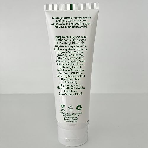 Renew Gentle Facial Cleanser with Botanical Hyaluronic Acid | Vegan, Organic | Deep Cleansing, Blemish-Fighting | For Sensitive and Combination Skin| Fragrance Free | 4 oz