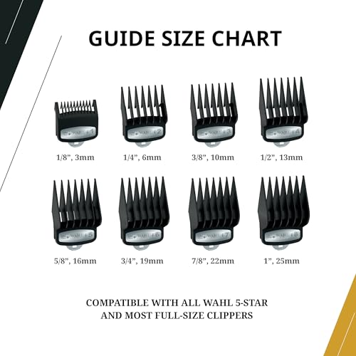 Professional Haircut Guide Set #1-#8 with Organizer - Durable Metal Clips