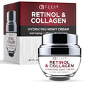 Clear Beauty Collagen & Retinol Night Cream - Firms, Hydrates & Smooths Fine Lines - Face Moisturizer For Dry Skin, Vegan, Clean Beauty - Korean Skin Care, Dermatologist Tested - 1.69 Fl Oz