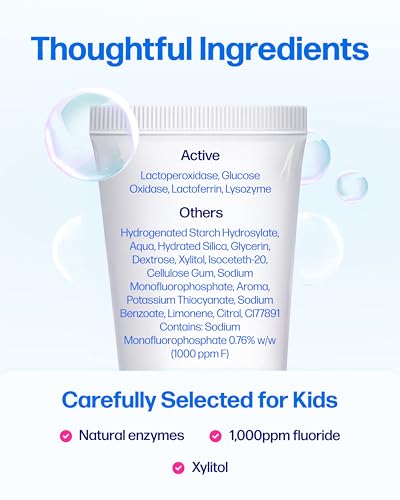 Kids Fluoride Toothpaste with Natural Enzymes & Free Kid's Toothbrush - Tutti Frutti Flavor