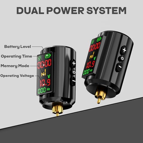Wireless Tattoo Gun Kit with Dual Batteries for Beginners & Artists