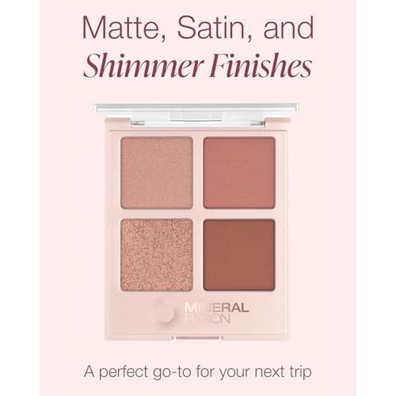 Mineral Fusion Eyeshadow Palette | Vegan Eye Makeup with Matte, Satin, and Shimmer Finishes | Natural, Lightweight Formula (Summer Vacation)