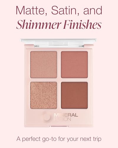 Mineral Fusion Eyeshadow Palette Summer Vacation 0.25 Oz - Vegan, Long-Lasting Shades