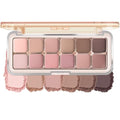 KYDA 12 Colors Grey Pink Eyeshadow Palette with Brush, High Pigment Matte Shimmer Pink Brown Eye Shadow, Netural Brown Eyes Palette for Women, Soft Blendable Powder Eyeshadow, Korean Eyes Makeup