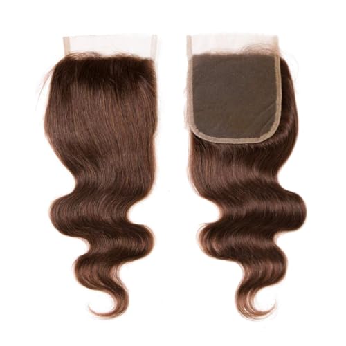 4x4 Chocolate Brown Body Wave Lace Closure - 10 Inch Preplucked Virgin Human Hair