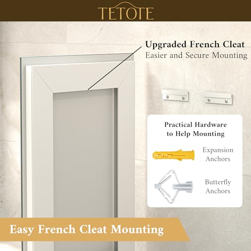 LED Bathroom Mirror 24x30 Inch with Lights, Anti-Fog, Dimmable, Tempered Glass - Variation of 30"L x 24"W