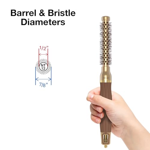 Olivia Garden NanoThermic Ceramic Ion Thermal Hair Brush - 1/2" Gold