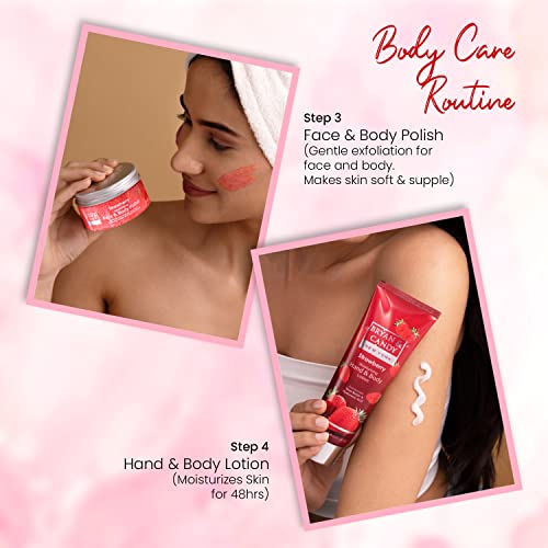 Strawberry Bath Gift Set for Women - Spa Baskets and Gift Boxes With Bath Sets