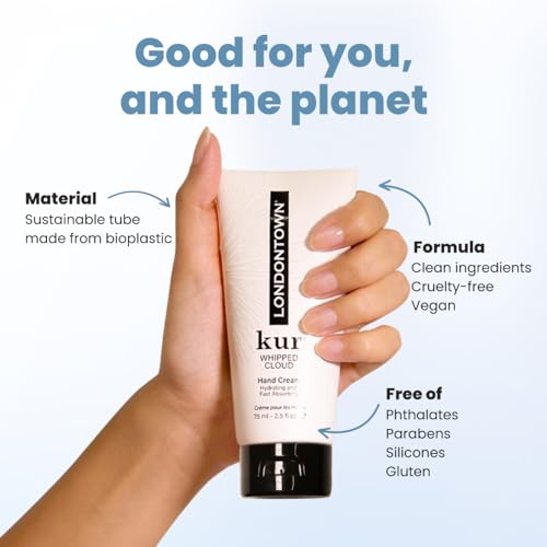 LONDONTOWN Whipped Cloud Hand Cream 2.5 fl oz - Hydrating Vegan Moisturizer with Coconut & Vanilla Scent