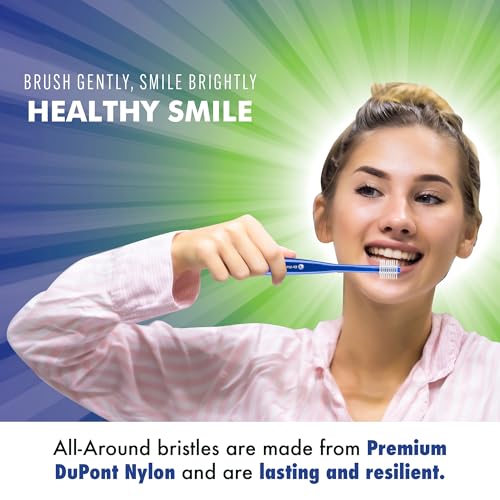 Adult Soft Toothbrush 6 Pack with Round Head & All-Around Clean - Assorted Colors