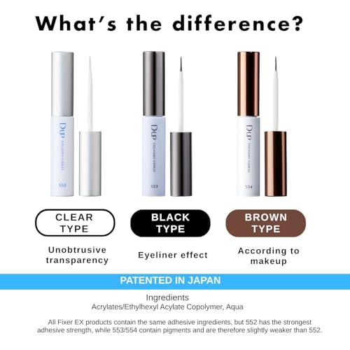 D-UP Waterproof Eyelash Glue for Sensitive Eyes, Clear, Medical Grade, Korea