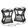 MAHANCRIS End Tables Set of 2 with Charging Station, Black (2/Black)