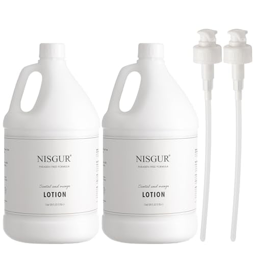 Hotel Body Lotion in Gallon Size 1 Gallon Each Total 2 Gallon Jugs with Extra Pump Dispenser to Refill Wall-mounted and Stand Dispenser Aloe vera, Green Tea Extract Infused Hotel Toiletries
