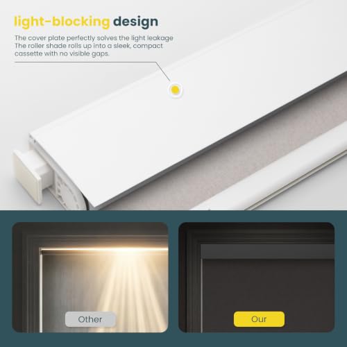 Light Linen Motorized No-Drill Smart Blinds for Windows - 34.5 x 72 Inches