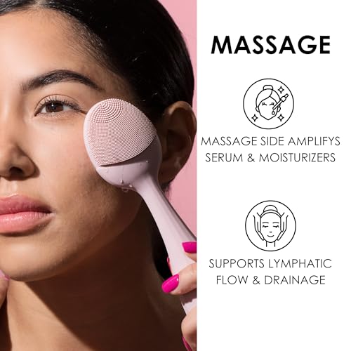 Rechargeable Waterproof Sonic Facial Cleansing Brush with Silicone Massager