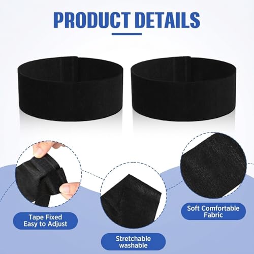 Disposable Spa Facial Headbands Black 140 Pcs - Soft, Stretchable, One Size Fits All