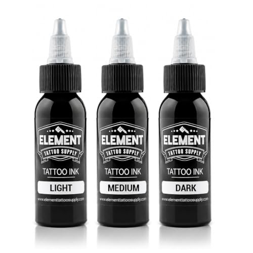 Greywash Tattoo Ink Set 3 Shades - 1oz - Made in USA - Variation: Greywash Set / 1 fl oz