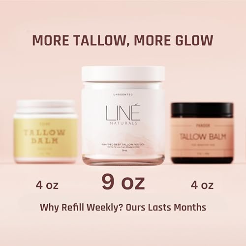 Whipped Organic Grass-Fed Beef Tallow for Skin - 100% Pure, Non-Greasy, Natural Beef Tallow Moisturizer for Face and Body. Honey Beef Tallow Balm ? Soothes Sensitive Skin, Absorbs Quickly