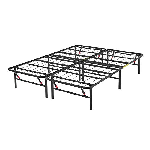 Full Size Foldable Metal Bed Frame with Underbed Storage - 14 Inch Black