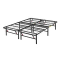 Full Size Foldable Metal Bed Frame with Underbed Storage - 14 Inch Black