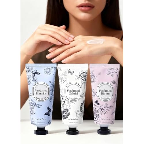 Perfumed Hand Cream Set ? Long-Lasting Fragrance, Wrinkle Care & Moisturizing, with Shea Butter & Adenosine, Hypoallergenic, 3 Scents (White Floral, Pink Bloom, Musky Floral) ? 100ml Each