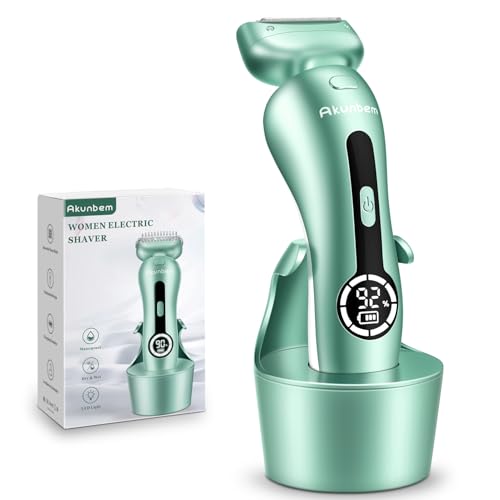 Electric Razor for Women Electric Shaver for Legs Bikini Trimmer for Women Underarm Public Hairs Rechargeable Womens Shaver with Detachable Head Wet Dry Use Painless Cordless