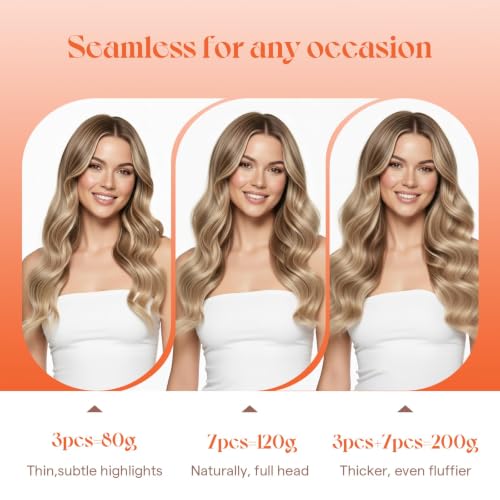 Sunny Hair Clip-In Human Hair Extensions 12 Inch Chocolate Brown Highlights P4/27