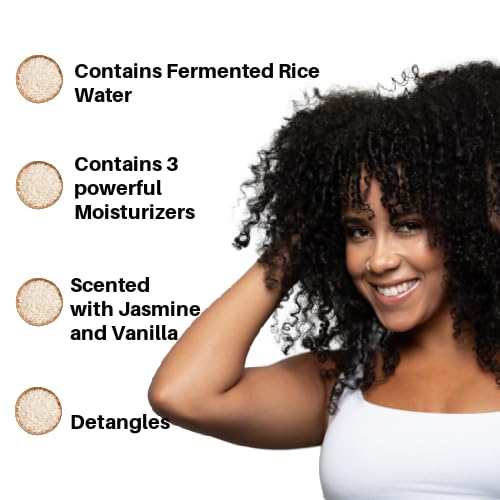 Ecoslay Rice Pudding Leave-In Conditioner 8oz for Curly & Damaged Hair - Moisturizer & Detangler (Pack of 2)